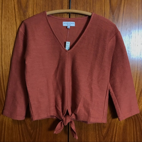 MADEWELL Texture & Thread Long Sleeve Tie-Front - Picture 2 of 8